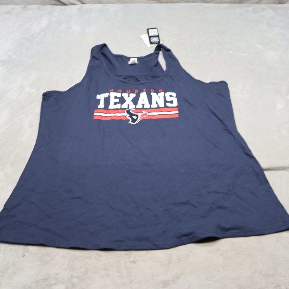 Houston Texans Shirt Womens XL New Era Blue NFL Sleeveless Tank Football $35 NEW